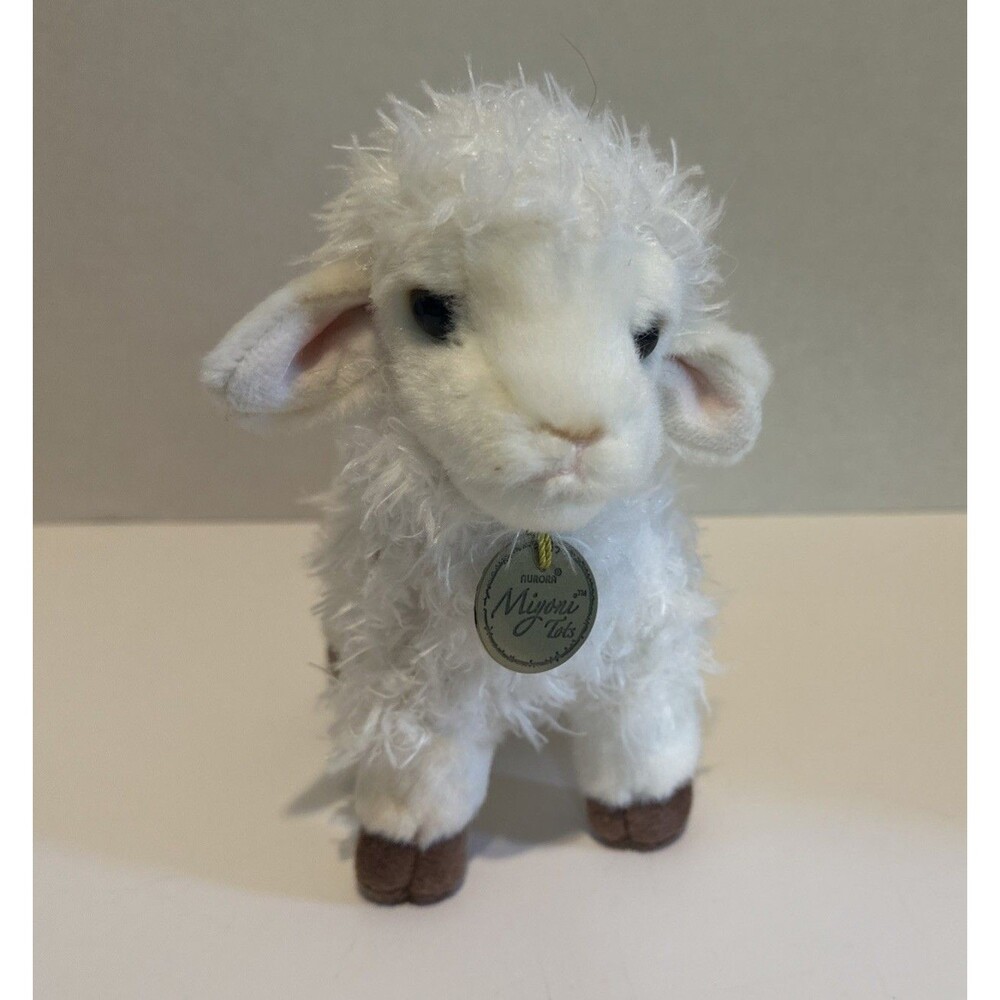 Miyoni Tots By Aurora 8” Stuffed Lamb Plush Toy Sheep White